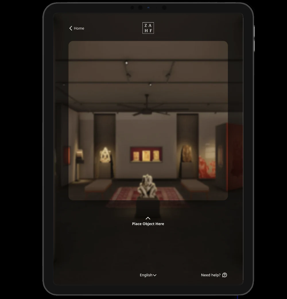 Museum object recognition and a virtual gallery displayed on an iPad